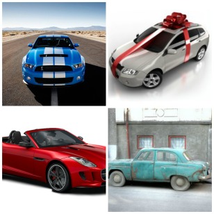 A collage of cars I will not be buying my children for the 16th birthday or graduation. (Sorry, kids!) 